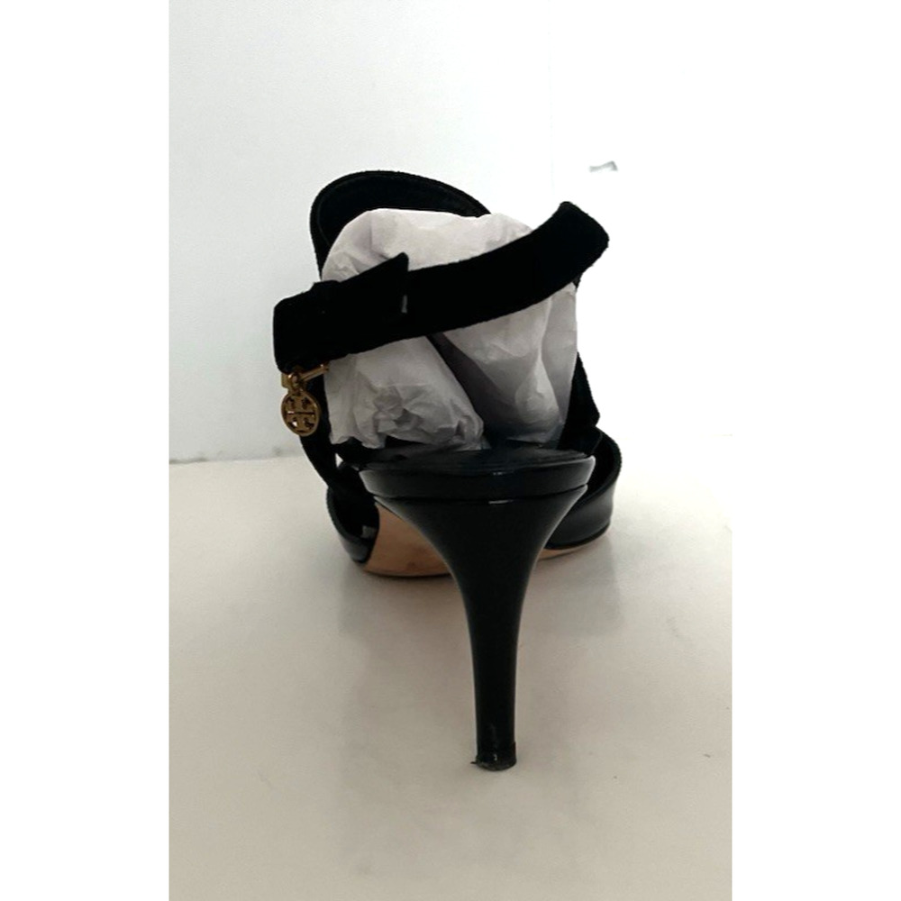 TORY BURCH ASHTON BLACK SUEDE/PATENT LEATHER PUMPS, SZ 9M, EXCELLENT CONDITION - Picture 7 of 14